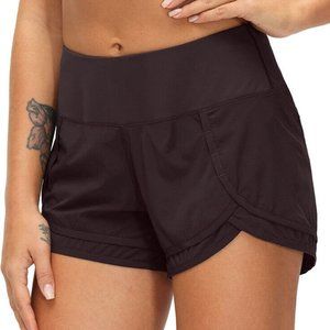 Soothfeel Women’s Running Shorts Zip Pocket Workout Athletic Gym Yoga Stretch XS
